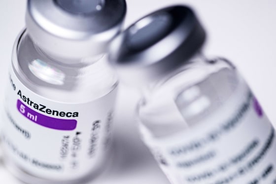 Vials of the AstraZeneca Covid-19 vaccine in Paris on March 11, 2021.
