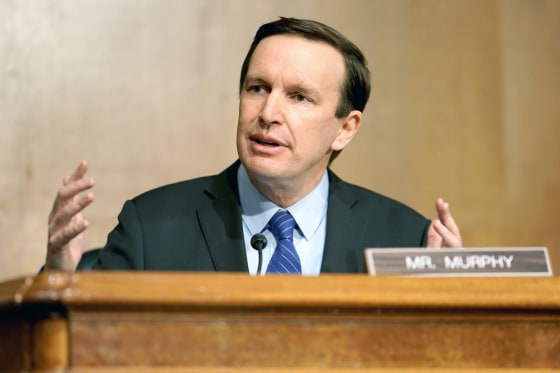 Image: Sen. Chris Murphy, D-Conn., at a confirmation hearing in Washington on March 23, 2021.