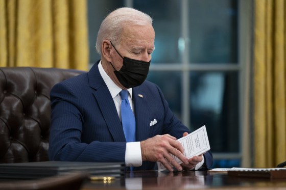 Image: President Joe Biden delivers remarks in the Oval Office of the White House.