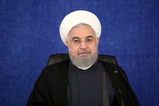 Image: Iranian President, Hassan Rouhani speaks during the National Combat Board Meeting Tehran, Iran.