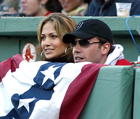 Jennifer Lopez Cuddles Up to Red Sox Mascot at Fenway Park After