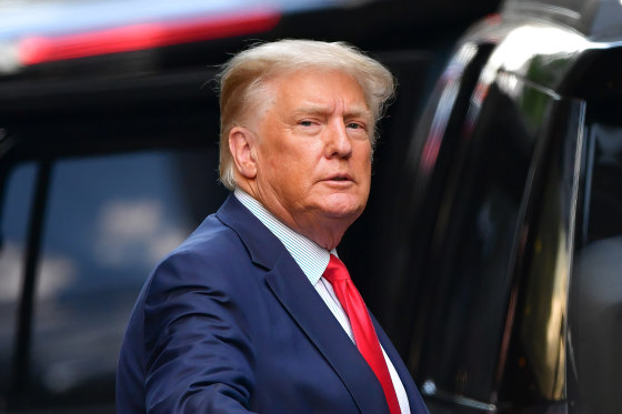 Image: Donald Trump leaves Trump Tower on May 18, 2021 in New York City.