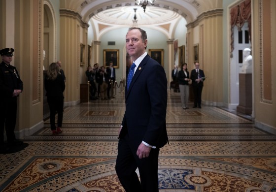 Image: House Intelligence Committee Chairman Adam Schiff arrives at the Capitol before the impeachment trial on Jan. 25, 2020.