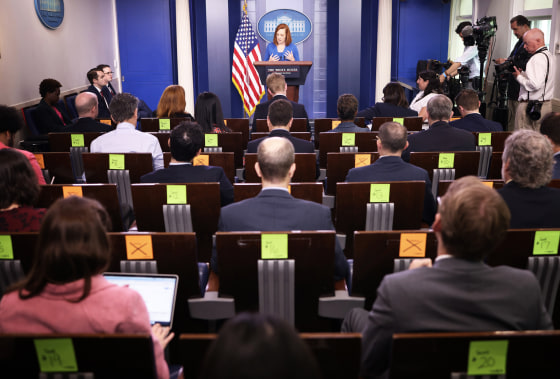 White House Press Secretary Jen Psaki answers questions during the daily briefing on May 24, 2021, in Washington.