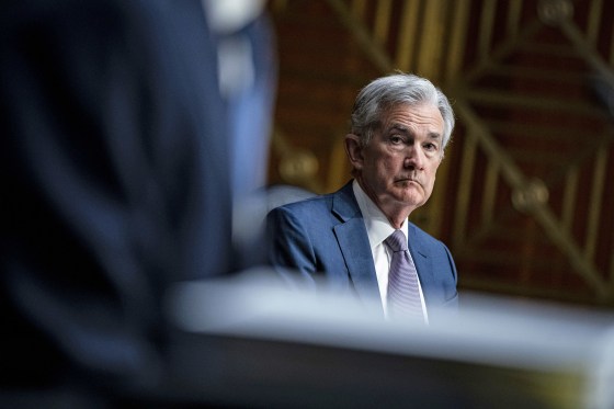 Federal Reserve Chair Jerome Powell listens during a Senate Banking Committee hearing on Dec. 1, 2020.