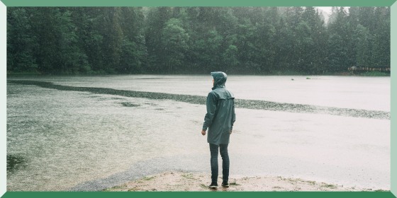 Man in raincoat standing near the lake under the pouring rain. Shop the best lightweight rain jackets of 2021 that are waterproof, water-resistant and water-repellent -- and experts explain the difference between the three.