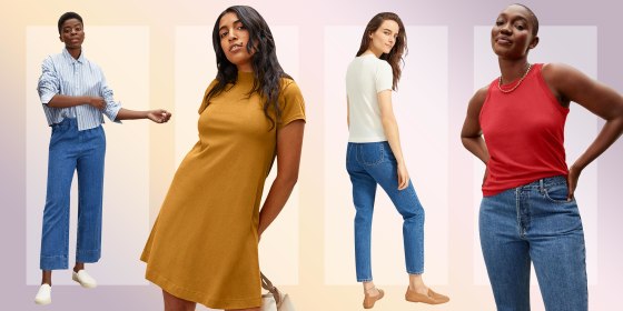 Illustration of four women wearing different items from Everlane that are on sale this summer