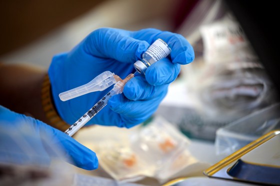 Mothers In Action hosts a mobile Covid-19 vaccine clinic, in collaboration with L.A. County Department of Public Health, on July 16, 2021 in Los Angeles.