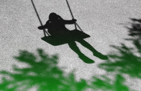 IMage: Girl on a swing shadow