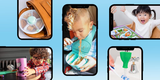 Illustration of different parenting hacks popular on TikTok, for taking care of the kids