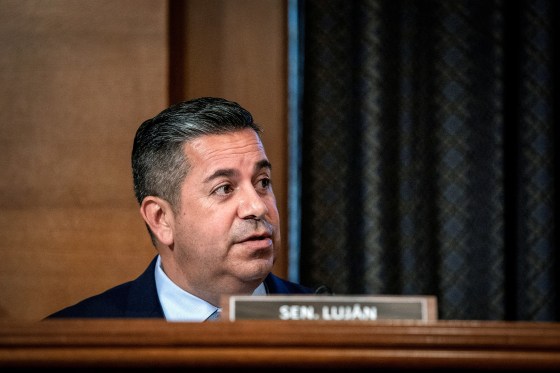 Senator Ben Ray Lujan, D-N.M., speaks during a Committee hearing at the Dirksen Senate Office Building in Washington, D.C., on  July 20, 2021.