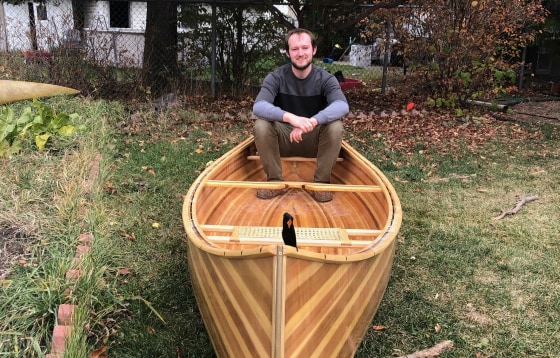 Noah in his canoe.
