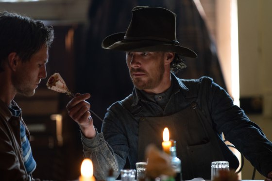 Image: From left, George Mason as Cricket, Benedict Cumberbatch as Phil Burbank in \"The Power of the Dog.\"