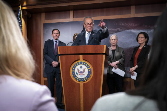Image: Chuck Schumer, Richard Blumenthal, Kirsten Gillibrand, Mazie Hirono