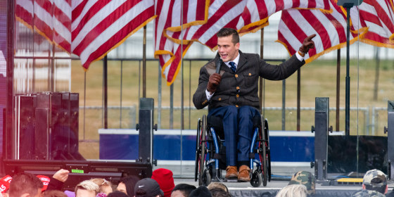 Image: Madison Cawthorn speaking on stage.