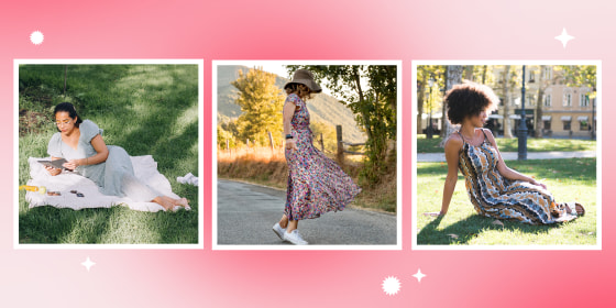 Illustration of girls wearing Maxi Dresses