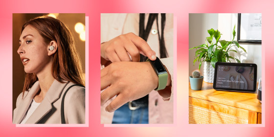 Three images of Amazon tech products