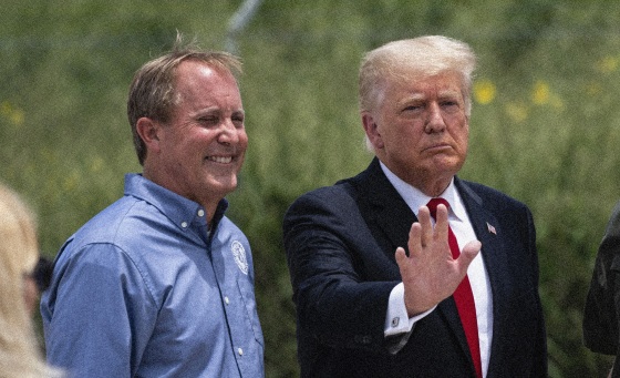 Image: Former President Donald Trump with Texas Attorney General Ken Paxton in Pharr, Texas, on June 30, 2021.