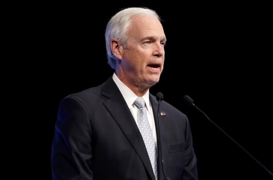 Image: Sen. Ron Johnson at a debate in Milwaukee on Oct. 13, 2022.