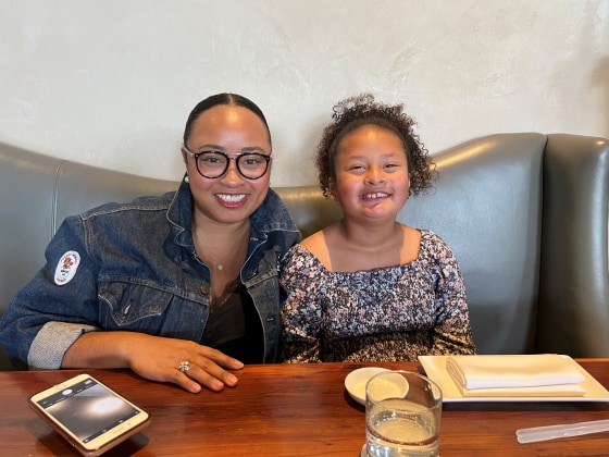 Amira Barger, and her 9-year-old daughter, Audrey.
