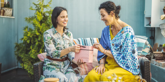 Mother and adult daughter spending time together