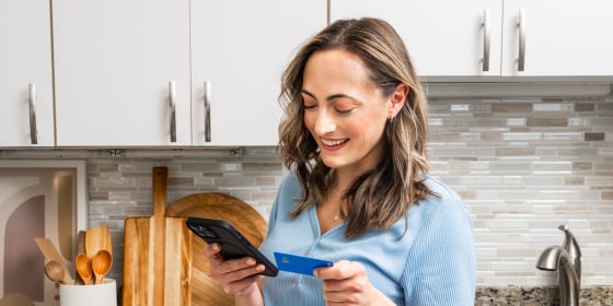 Woman shopping on her phone