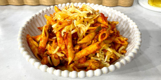 Sabrina Rudin's Tempeh Bolognese & Strawberry Swirl Muffins