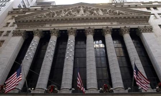 The New York Stock Exchange is seen in this December 6, 2005 file photo. For the past week, the Dow Jones industrial average finished flat, while the Standard & Poor's 500 Index slipped 0.3 percent, and the Nasdaq Composite Index gained 0.3 percent.