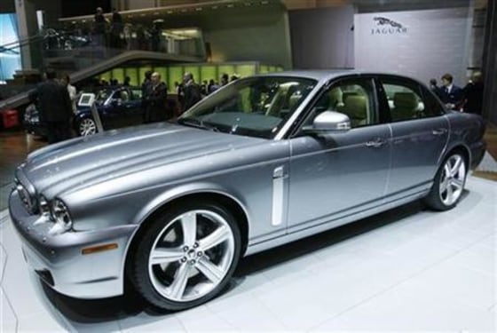 Jaguar's new XJR is on display during the first media day of the 77th Geneva car show at the Palexpo in Geneva earlier this year. Ford has hired investment banks to help it explore options including a sale of its Jaguar and Land Rover European luxury brands.