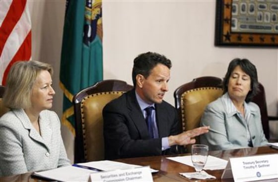 Treasury Secretary Timothy Geithner convenes the President's Working Group on Financial Markets in Washington