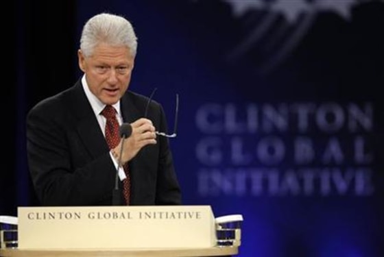 Former U.S. President Bill Clinton speaks at the Clinton Global Initiative in New York