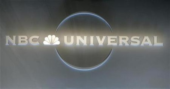 An NBC Universal logo at the NBC Universal Summer press tour in Beverly Hills