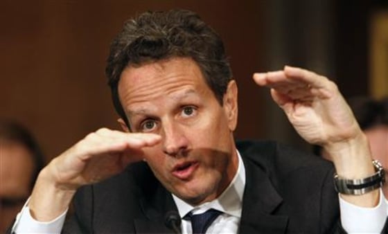 US Treasury Secretary Geithner testifies on Capitol Hill in Washington