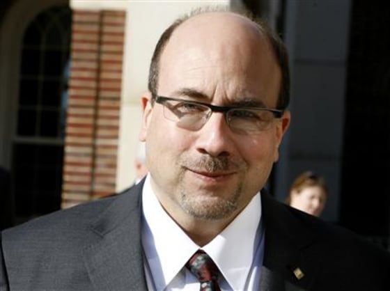 Craig Newmark, founder of the San Francisco-based website Craigslist, walks from the the courthouse during the Ebay versus Craigslist trial at the Chancery court in Georgetown