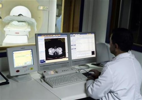 A doctor works at the organ transplant operation theatre at Mansoura University hospital