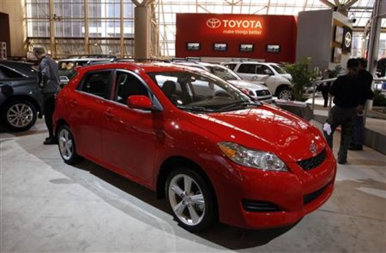 Toyota vehicles are displayed at the Canadian International AutoShow in Toronto