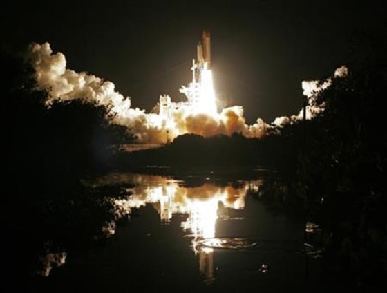 The space shuttle Discovery STS-131 lifts off from launch pad 39 A at the Kennedy Space Center in Cape Canaveral, Florida