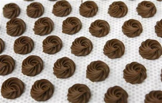 Chocolates are pictured during the opening of the Nestle Chocolate Centre of Excellence in Broc