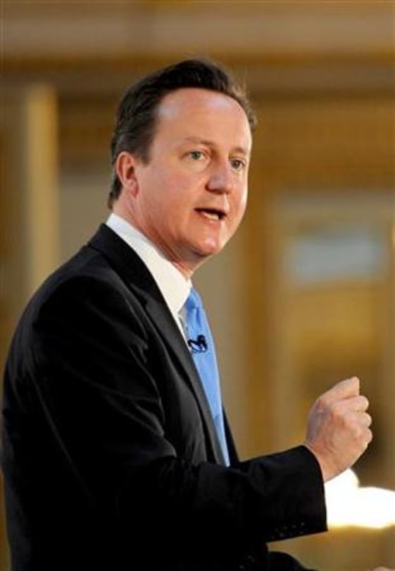 Britain's Prime Minister Cameron addresses the UK Trade & Investment Business Summit at Lancaster House, in central London