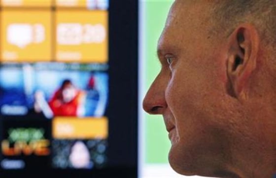 Microsoft CEO Steve Ballmer is seen after the Windows Phone 7 launch in New York