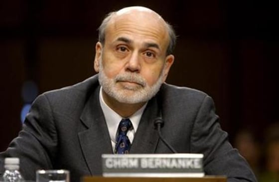 Federal Reserve Board Chairman Ben Bernanke reacts to the opening comments of ranking Republican member of the Senate Budget Committee Senator Jeff Sessions in Washington