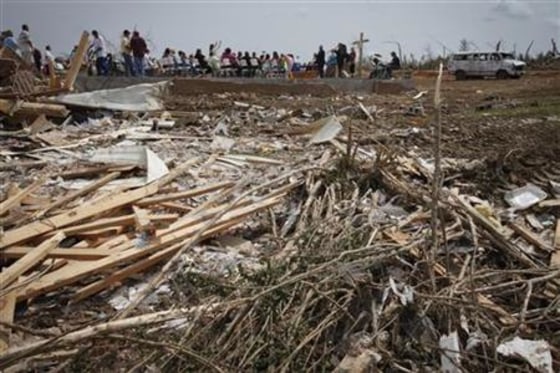 Sunday service held at site of destroyed church Phil Campbell, Alabama