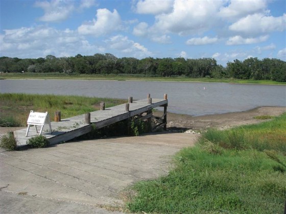 Handout file photo of the Lake Texana boat ramp standing out of the water in central Jackson County, Texas