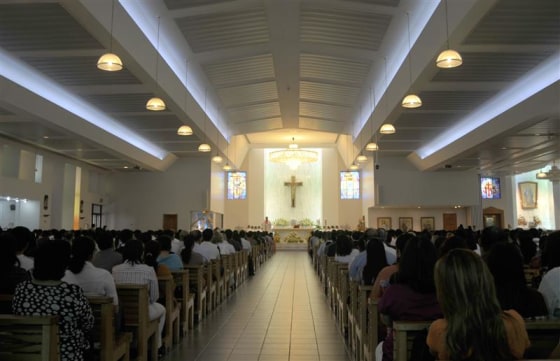 Devotees attend Easter mass at St. Mary's Catholic Church in Dubai