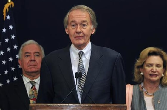 U.S. Representative Markey speaks during visit by him and colleagues discussing bilateral relationships of Egypt and U.S. in Cairo