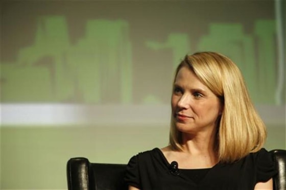 Yahoo! CEO Mayer listens during TechCrunch Disrupt SF 2012 in San Francisco