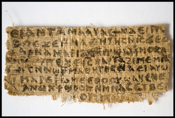 Handout image of an ancient papyrus written in ancient Egyptian Coptic