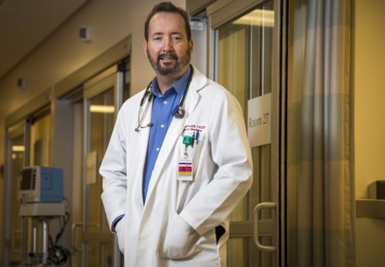 Dr. Weitz poses in the emergency room at St. John's Health Center in Santa Monica, California
