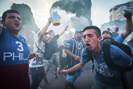 Maradona fans and family members during a demonstration in downtown Buenos Aires.