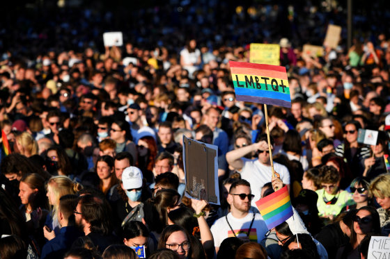 Image: FILE PHOTO: Protest against latest anti-LGBTQ law in Budapest